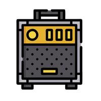 a small black and yellow amplifier icon vector
