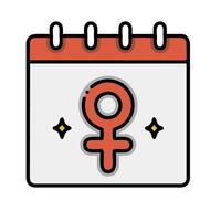 calendar with female symbol on it vector