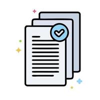 a document with a tick and a check mark vector