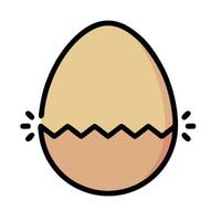 an egg with a crack in it is shown in a flat style vector