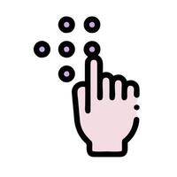 a hand with a cursor pointing to a button vector