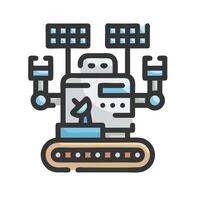 a robot with solar panels on it vector