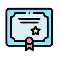 a certificate with a star on it vector
