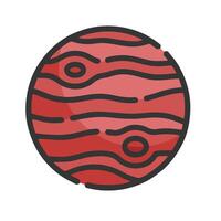 a red planet with a black line on it vector