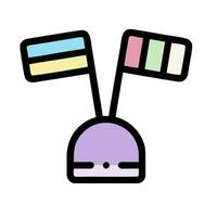 a cartoon hat with two flags on it vector