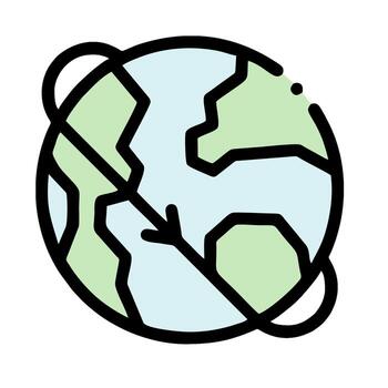 a globe with a line connecting it to the earth vector