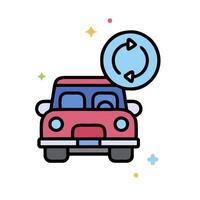 car icon with a circular button on top vector