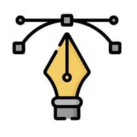 a light bulb with a pen attached to it vector