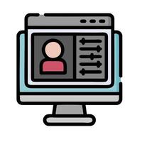 a computer screen with a person on it vector