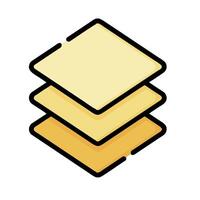 stack of yellow paper with a white background vector