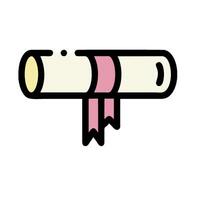 a diploma icon with a ribbon on it vector
