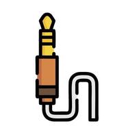a wire with a plug attached to it vector