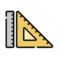 a ruler and a triangle icon on a white background vector