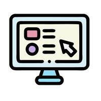 a computer monitor with a mouse pointing at it vector