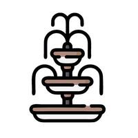 un fuente con Tres agua picos en parte superior vector