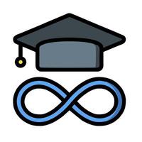 an infinity symbol and a graduation cap vector