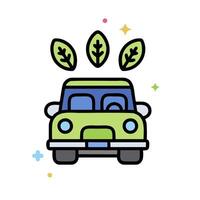 a car with leaves on it and stars vector