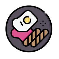 breakfast icon with eggs and toast vector