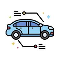 car icon with a blue car on top of it vector
