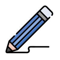 a blue pencil is drawing a line on a white background vector
