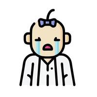 a cartoon man with a sad face vector