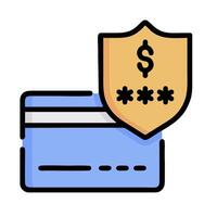 credit card and shield icon illustration design vector
