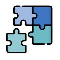 a puzzle piece with two pieces in blue and one in black vector