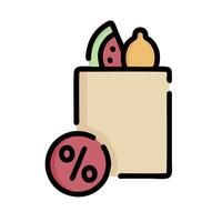 a bag with fruit and vegetables in it vector