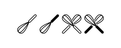 Whisk icon set. Editable stroke. illustration design. vector