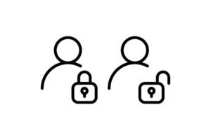 User Account Security icon. Editable stroke. illustration design. vector
