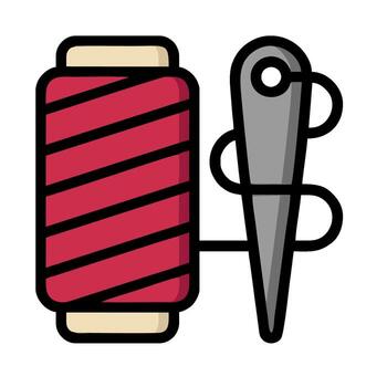 a spool of thread and scissors on a white background vector