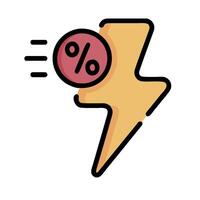 a lightning bolt with a percentage sign on it vector