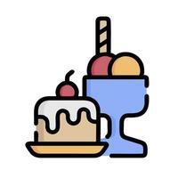 ice cream dessert icon illustration vector