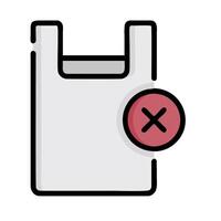 a plastic bag with a red cross on it vector
