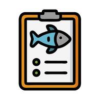fish on a clipboard icon illustration vector