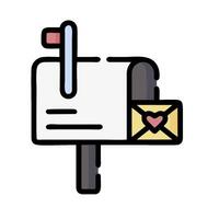 a mailbox with an envelope and a heart vector