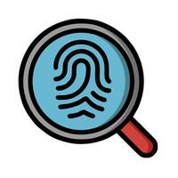 magnifying fingerprint icon illustration design vector