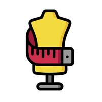 a yellow dress form with a red ribbon on it vector
