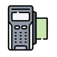 a phone with a green sticker on it vector