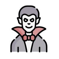 a cartoon vampire with a bow tie vector