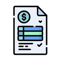 a document with a dollar sign on it vector