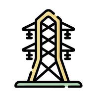 an illustration of a tower with a power line vector