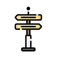 a signpost with two different directions on it vector