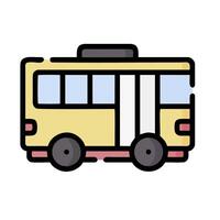 a yellow bus icon on a white background vector