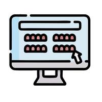 a computer monitor with a mouse pointing at it vector
