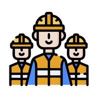 a group of construction workers with hard hats vector