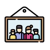 family in a frame icon illustration vector
