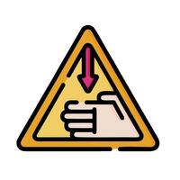 a hand holding a sign with a hand pointing up vector