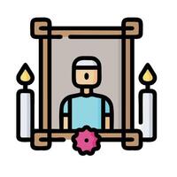 a man is sitting in a frame with candles vector