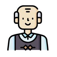 an old man with a tie on his head vector